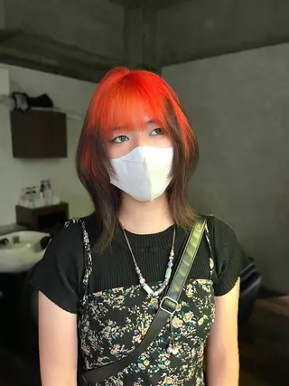 ミディアム カラー ヘアアレンジ ハイトーン/メンズ/ デザイン/梅田/ミユのヘアスタイル