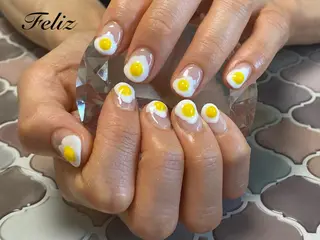 ネイル 痛ネイル/ワンホン/ フィルイン/長さだしのネイルデザイン