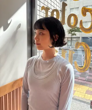 ショート パーマ SASAnagano 堀内未梨のヘアスタイル
