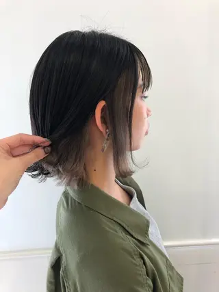 ショート カラー GO TODAY SHAiRE SALON岡山所属・Sana/ 耳ツボ/インナーのヘアスタイル