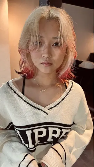 ミディアム 名古屋カラーモデル SOLAのヘアスタイル