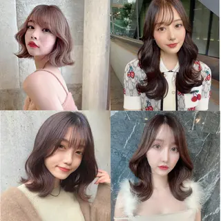 セミロング カラー 韓国ヘア特化型美容師 カワノマイ🇰🇷のヘアスタイル