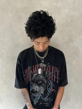 パーマ メンズ 進藤 叶羽のヘアスタイル