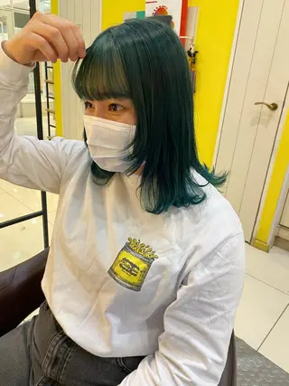 ミディアム カラー riho/ブリーチ/ デザインカラー/辻堂のヘアスタイル