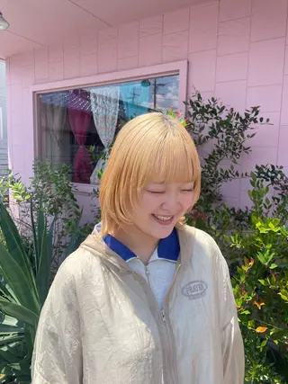 ミディアム カラー なつき/ 艶カラー/縮毛矯正のヘアスタイル