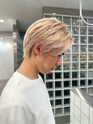 カラー メンズ cinq   PROJECT所属・ミルクティーベージュ /ボブ/あげは🎀のヘアスタイル