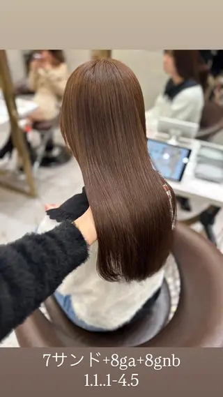 セミロング カラー パーマ 【美髪矯正) 吉村　清志のヘアスタイル