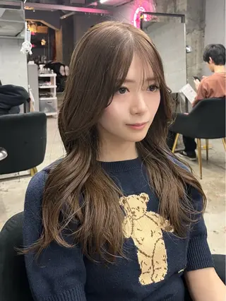 セミロング col sapporo所属・ui/透明感カラー /顔まわり🩷のヘアスタイル