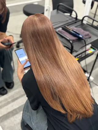 ロング カラー ワインレッド🍒ラベ ンダーKiyokaのヘアスタイル