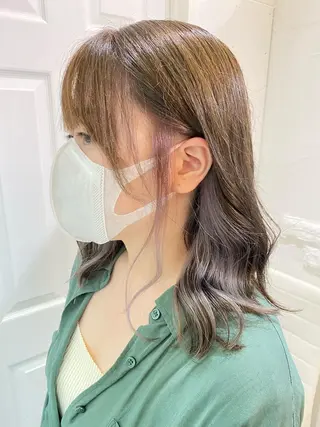 セミロング カラー uros.所属・メンズパーマ/ エクステ🌞セナのヘアスタイル