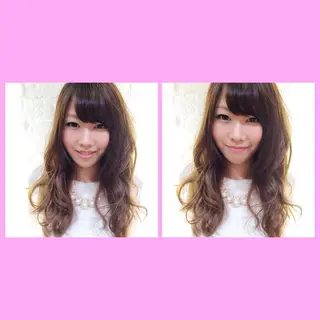 ロング カラー 加藤 あやみのヘアスタイル