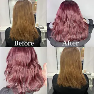 セミロング カラー 髪質改善×矯正🫧 韓国ヘアasamiのヘアスタイル