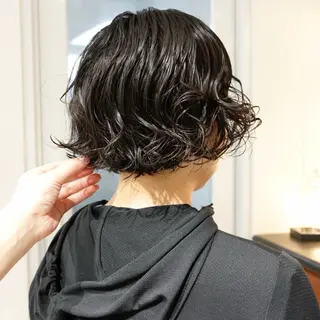 ショート パーマ ヘアアレンジ 🌐サトウ リョウ🌐のヘアスタイル
