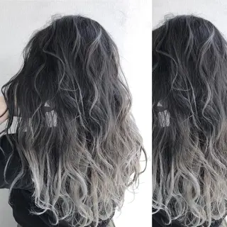 ミディアム カラー JuNブリーチに 縮毛矯正するプロのヘアスタイル