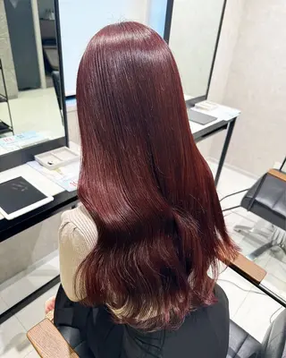 カラー はなび/まつパ👀 /暖色カラー🩷のヘアスタイル