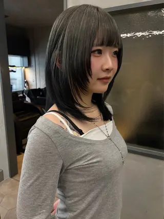 ミディアム カラー レイヤー/柔色 カラー/SAkiのヘアスタイル