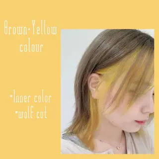 ミディアム カラー 樋笠 知佳のヘアスタイル