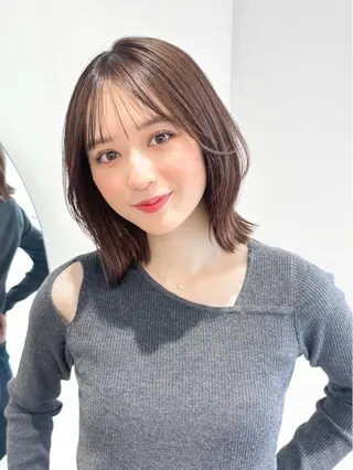 ミディアム カラー ren ボブロブ/ミディアムのヘアスタイル