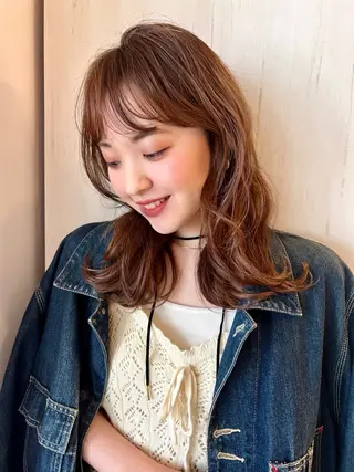 セミロング 韓国ヘア 🎀華澄のヘアスタイル
