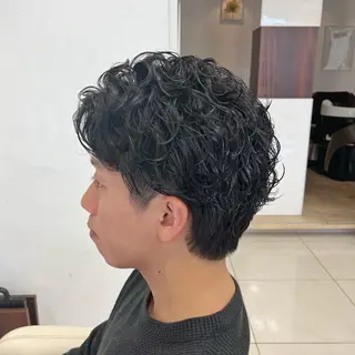 ミディアム パーマ メンズ 店舗指名No.1 吉岡　弘のヘアスタイル