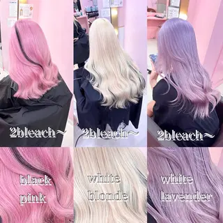 セミロング カラー ❄️💛エクステ ブリーチ❄️yukiのヘアスタイル