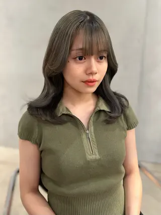 ミディアム カラー 上野/韓国hair 🤍MOEKA🤍のヘアスタイル