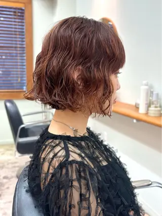 ミディアム パーマ ENIEN MAKE’S 立川所属・ミカ💫/パーマ/ ボブ/暖色カラーのヘアスタイル