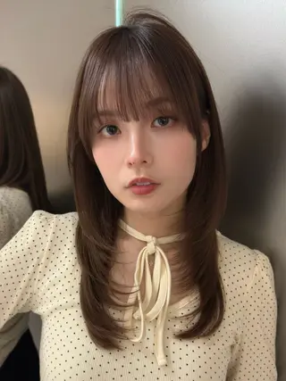 セミロング sand clear横浜本店所属・似合わせレイヤー🌟 巻ける縮毛矯正みつきのヘアスタイル