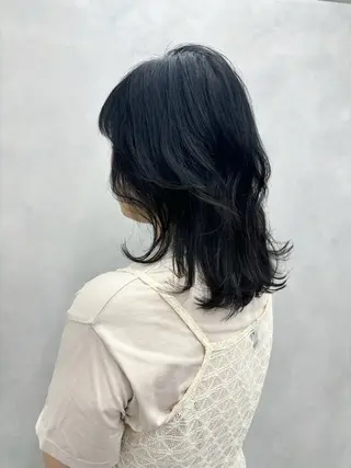 ミディアム lleno所属・Honami ⋆☽ 縮毛矯正モデル募集中のヘアスタイル