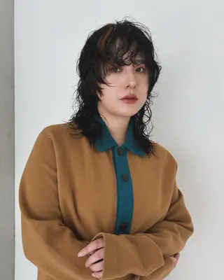 ミディアム パーマ 本田 聖のヘアスタイル