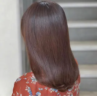 セミロング 蜂須賀🐝縮毛矯正 ストレートパーマのヘアスタイル