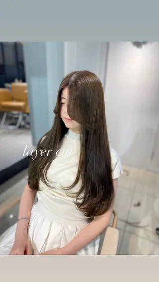 ロング カラー 韓国風レイヤーカット 💎髪質改善"yuiのヘアスタイル