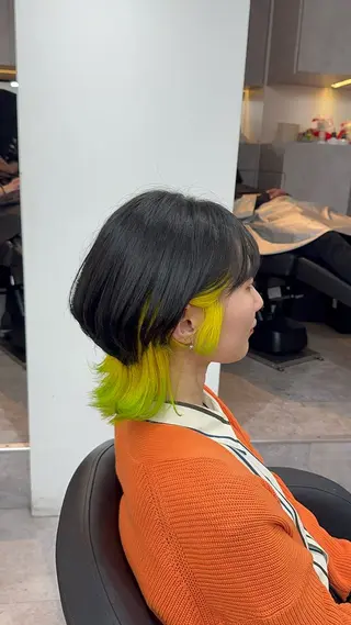 ショート カラー ヘアアレンジ ⭐️柏木皇気ブリーチ ムラ修正/他店直しのヘアスタイル