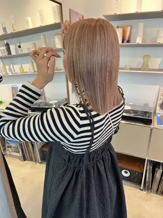 ミディアム カラー HITOMI 福岡ボブのヘアスタイル