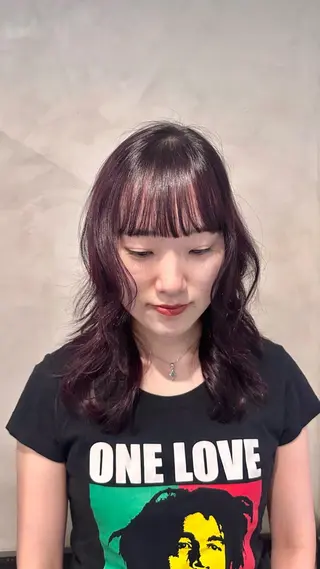セミロング カラー Aust hair Stella新宿所属・Yuki☺︎パーマ レイヤーカットウルフのヘアスタイル