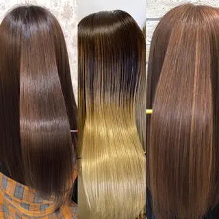 ロング ハイダメージ毛 縮毛矯正のヘアスタイル