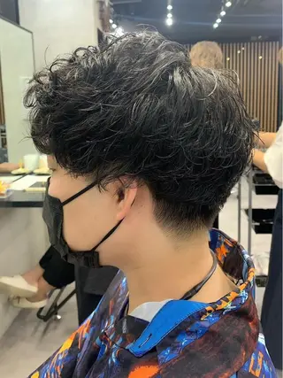 ミディアム カラー パーマ ヘアアレンジ メンズ SALOWIN Frente店所属・個室で似合わせ好印象 🧡外山弥千代のヘアスタイル