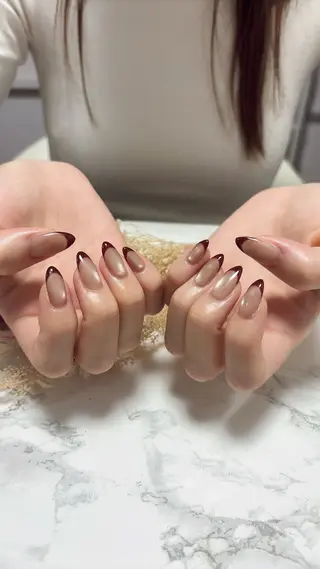 ネイル はな💎ネイル ワンホン、長さ出しのネイルデザイン