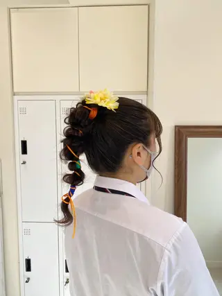 ロング ヘアアレンジ 暖色カラー /ヘアアレンジ/花鈴のヘアスタイル