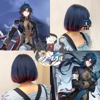 ショート カラー 推しカラー💫 ブリーチ💫若菜覚のヘアスタイル