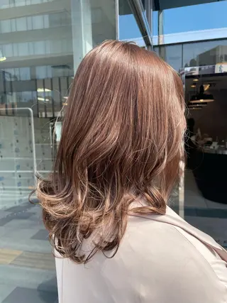 セミロング カラー ヘアアレンジ 🍒暖色カラー /やぎふうか🍒のヘアスタイル