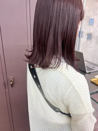 ミディアム カラー 水野 雪 /パーマ/暖色カラーのヘアスタイル