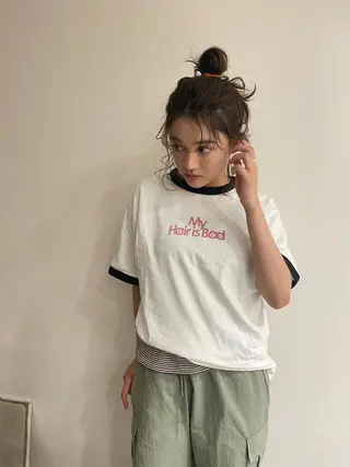 セミロング パーマ ヘアアレンジ メンズハイトーン/栄 /イトウタケルのヘアスタイル