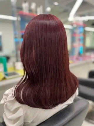 セミロング カラー ガーリー♡女の子っぽ ヘア♡ピンクカラー♡のヘアスタイル