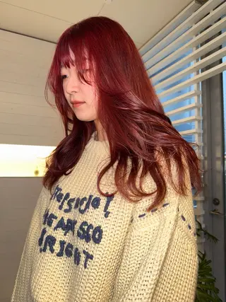 カラー YURiA レイヤー🫧暖色のヘアスタイル