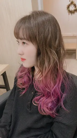 セミロング カラー パーマ ヘアアレンジ nico  原宿所属・nico【代表】 市川　拓也のヘアスタイル