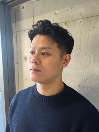 パーマ メンズ 傷ませないカラー・ ボブ・リクト💥のヘアスタイル