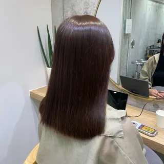セミロング fumi🪞血色感 アップ艶カラーのヘアスタイル