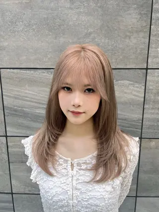 ロング カラー 越冨 晃平のヘアスタイル