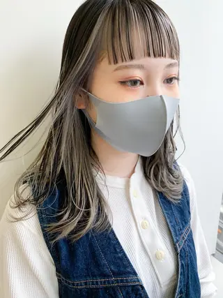 カラー nuu所属・💜ショート💜 ウルフ、ボブ二色亜美のヘアスタイル